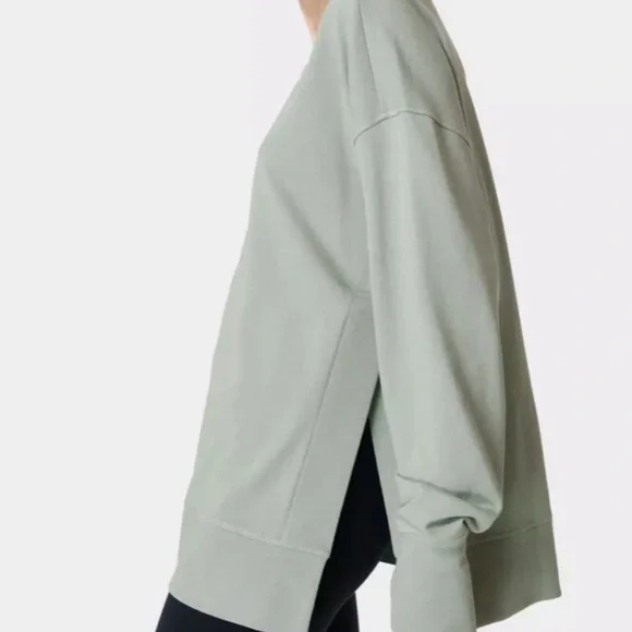 Sweaty Betty After Class Sweatshirt. Size 12 Sage Green. - Picture 2 of 14